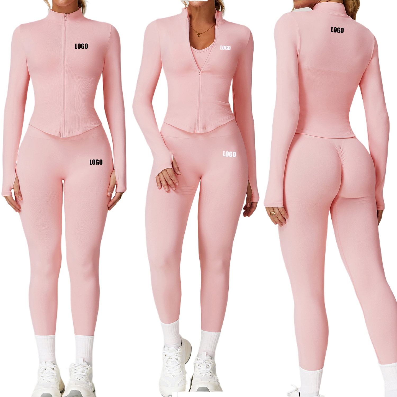 Pilates Yoga Set - Custom LOGO women's seamless yoga sportswear