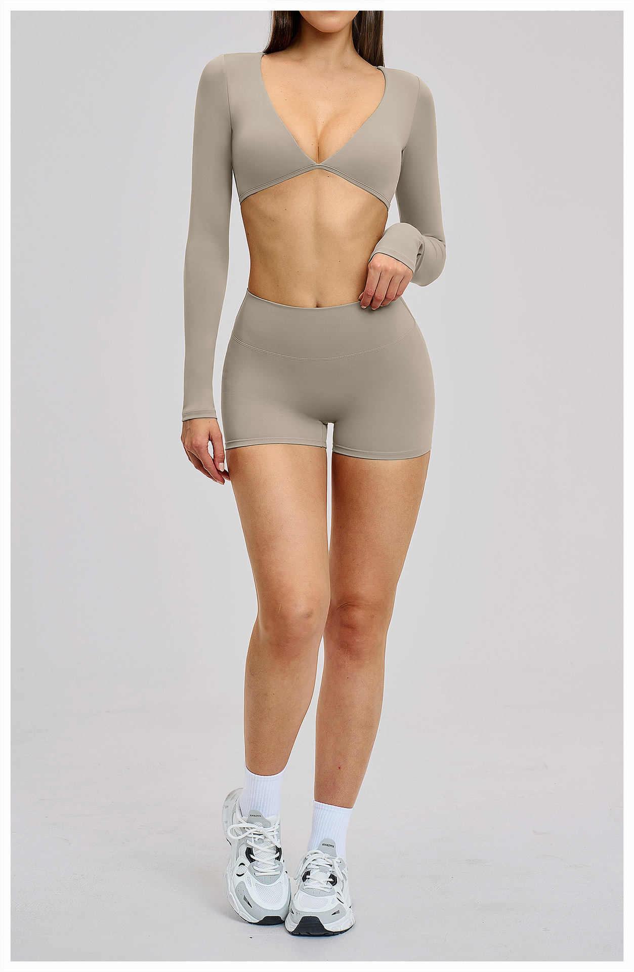 Sexy V-Neck Beautiful Back Hig - Pilates Yoga Set ulasan dan harga